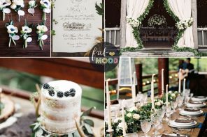 Rustic December Wedding in Charcoal + green + muted gold Wedding Colours | fabmood.com #winter