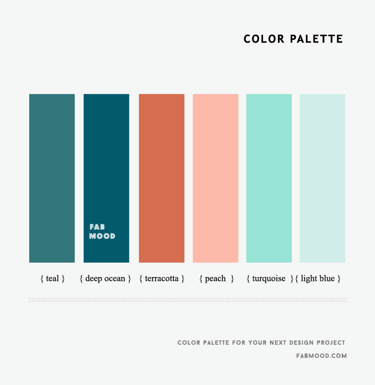 color palette, color combos, colors #colors #colour color palette for blog, color palette for home , wedding color palette, color schemes, turquoise color palette, teal and peach #colorideas