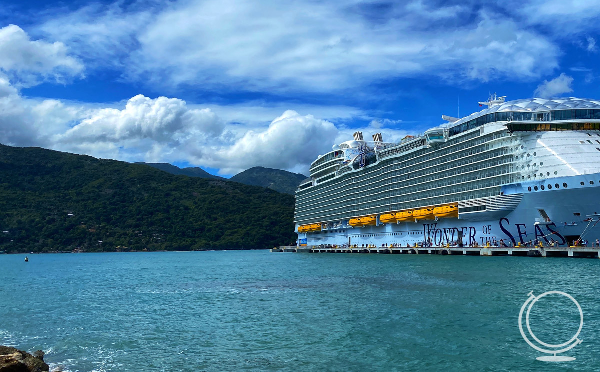 The Wonder of the Seas docked at Labadee Haiti