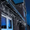 LED Icicle Lights Ice White Flash