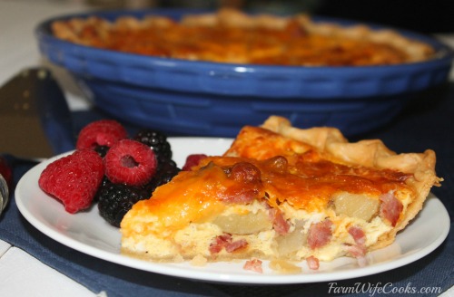 Ham, Potato and Cheddar Quiche