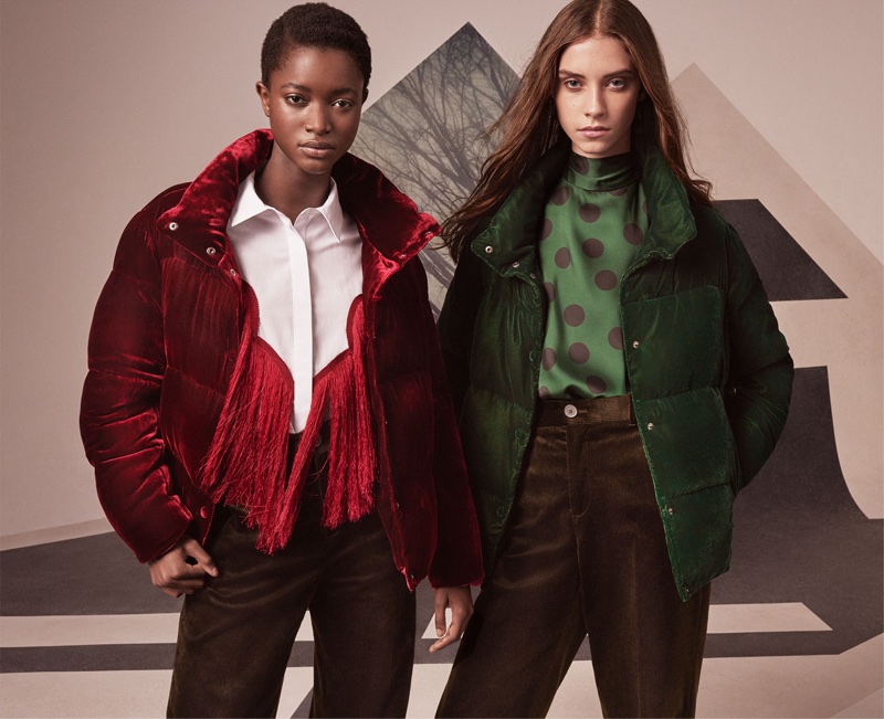 Sophie Martynova and Oumie Jammeh wear Zara’s puffer jackets