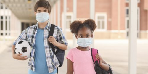 Picture of students wearing masks