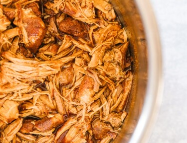 An Instant Pot full of pulled pork