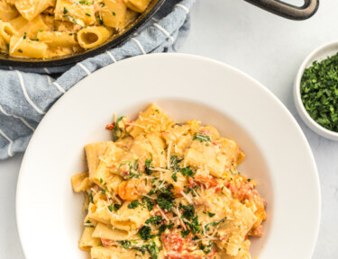 A bowl of Baked Feta Pasta