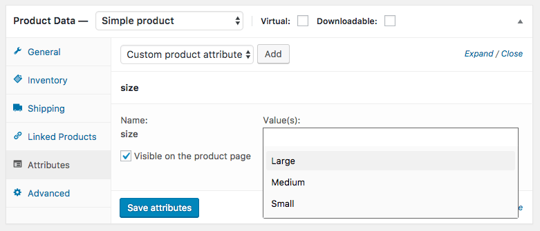 Customising product attributes