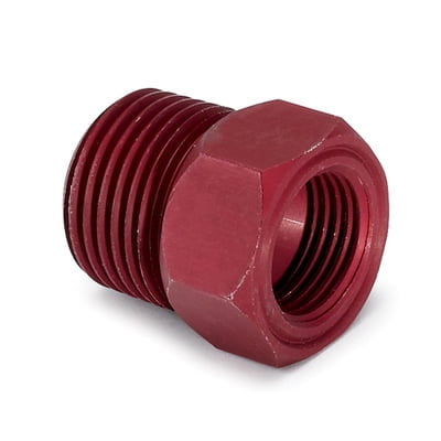 1/2" Red Aluminum NPT Temp Gauge Adapter