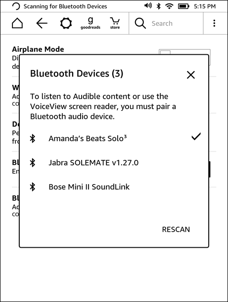 Associa il dispositivo Bluetooth al tuo Kindle