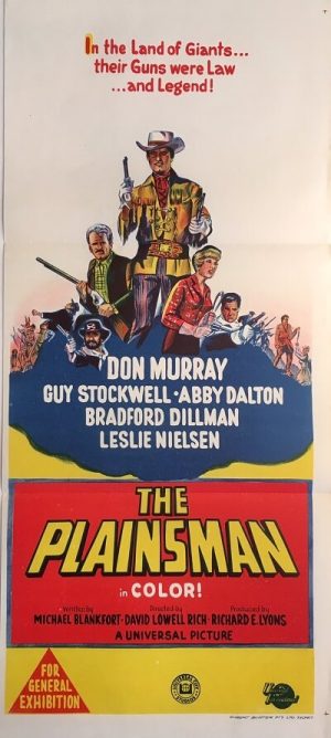 the plainsman australian daybill poster western don murray leslie nielsen