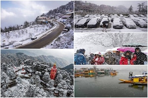 In pictures | Tourists enjoy snowfall in Himachal Pradesh, Jammu-Kashmir as north India faces late winter chill