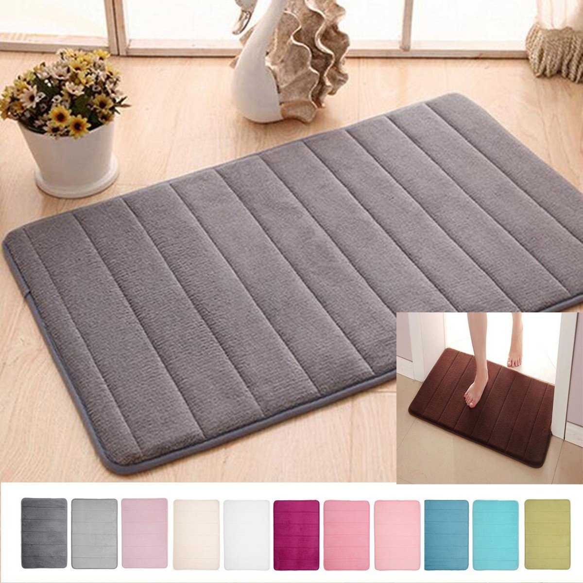 Soft Rugs for Bedroom Beautiful Details About Memory Foam Absorbent soft Floor Mats Non Slip Rugs Bath Bathroom Bedroom Carpet