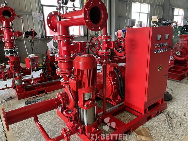 EJ Fire Pump Set Being Assembled