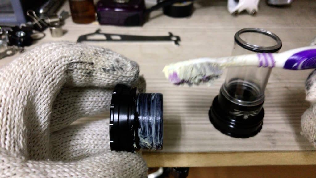 greasing  a Bb92 Bearing Cup