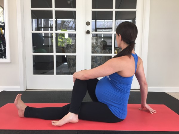 seated twist sciatica stretch