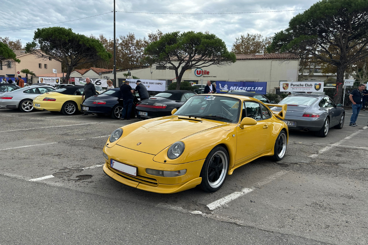 Porsche 993 carrera s jaune vitesse