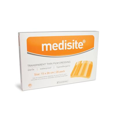 MEDISITE TRANSPARENT THIN FILM DRESSING 15X26CM (BOX OF 20)