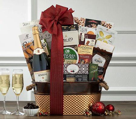 Blanc de Blanc Champagne Wine Basket