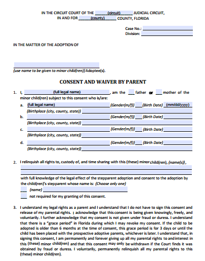 Florida Adoption Forms: A List of Forms and Instructions