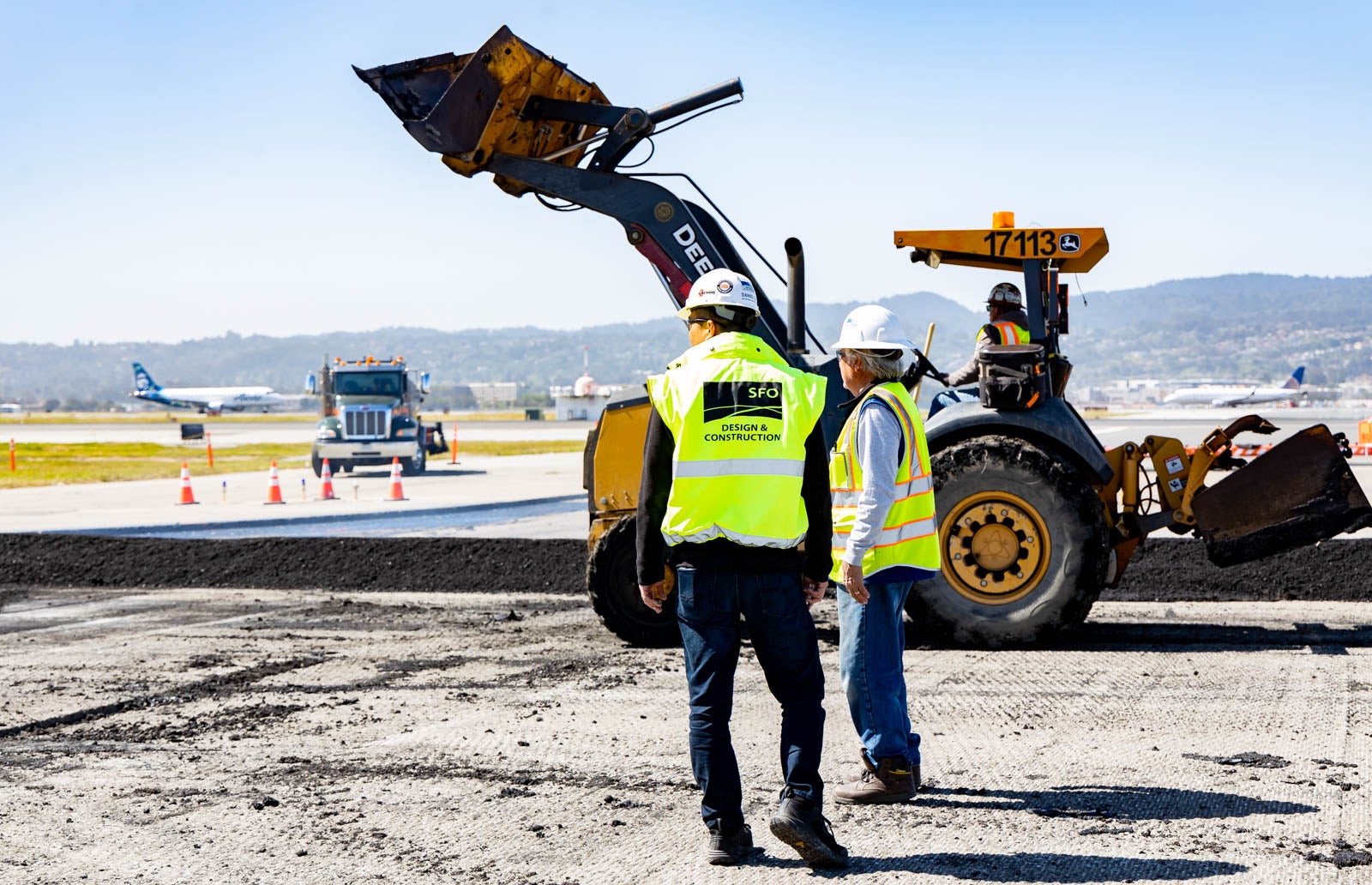 Runway tarmac repaving