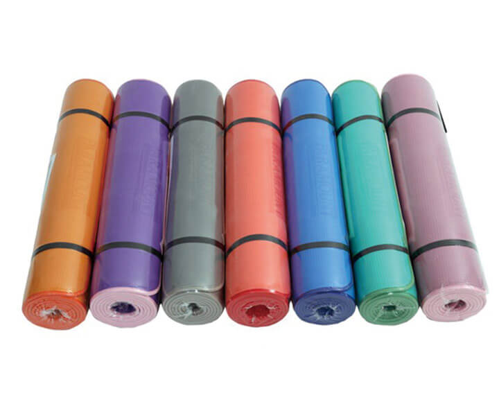 well packed color yoga mats with straps