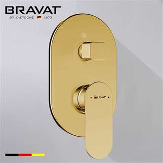 Bravat Shower Valve Mixer 2-Way Concealed Wall Mounted in Brushed Gold