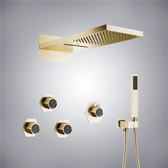 Fontana Nanterre Champagne Thermostatic Music Shower System