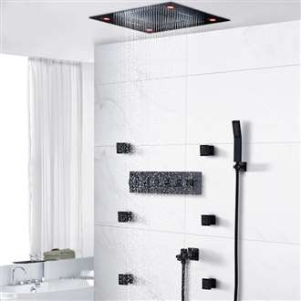 Texas LED Remote Control Brass Shower Set