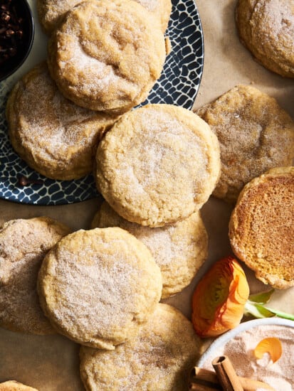 Sugar coated soft pumpkin cookies.