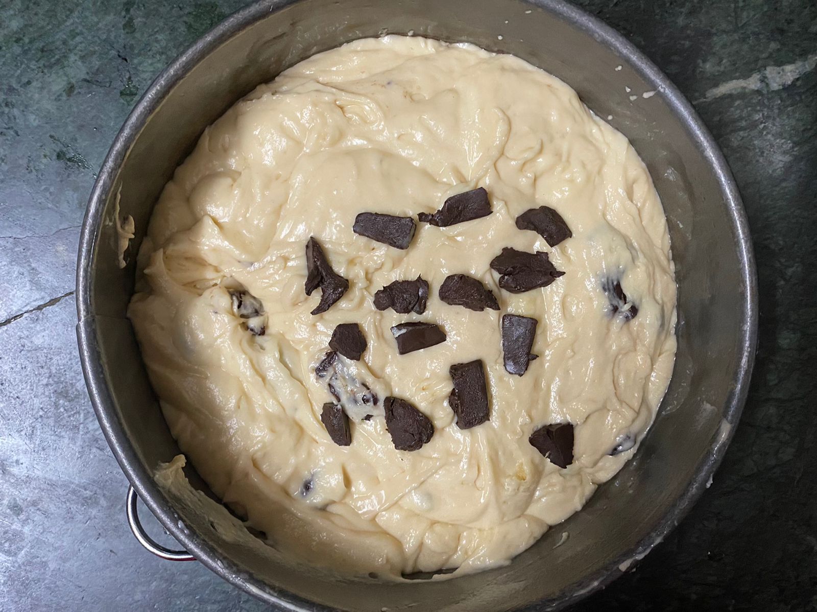 Eggless Vanilla Chocolate Chip Cake Recipe