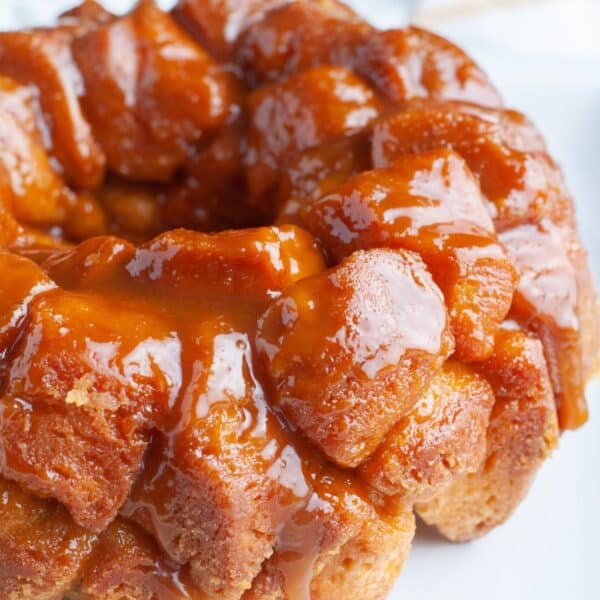 Monkey bread on a plate.