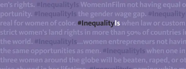 Inequality Is typographic treatment  of title, Inequality Is