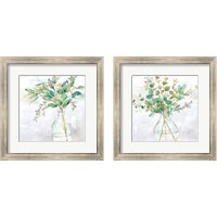 Framed 'Eucalyptus Vase 2 Piece Framed Art Print Set' border=