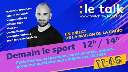 Dans le Talk de Franceinfo, Ludovic Pauchant et ses invités échangent sur l'univers du sport de haut niveau. Comment se passe l'après JO, comment les grands sportifs gagnent leur vie, comment vivent-ils la vie de champion. Tant de questions que Ludovic et ses invités abordent lors de ce Talk. (Stephanie Berlu)