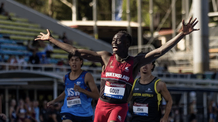 Le sprinteur australien Gout Gout le vendredi 6 décembre lors des championnats d'Australie U18. (Instagram Gout Gout)