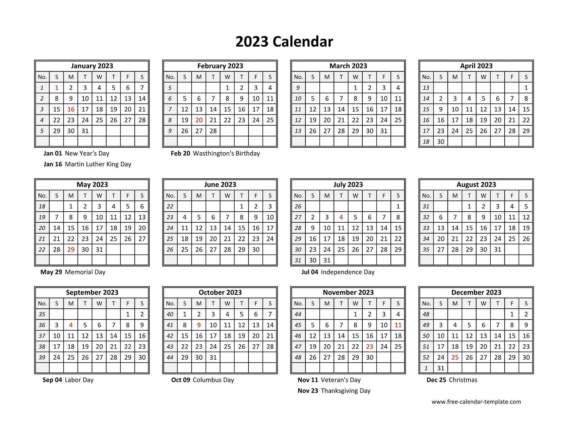 2023 calendar pdf word excel - year 2023 calendar templates ...