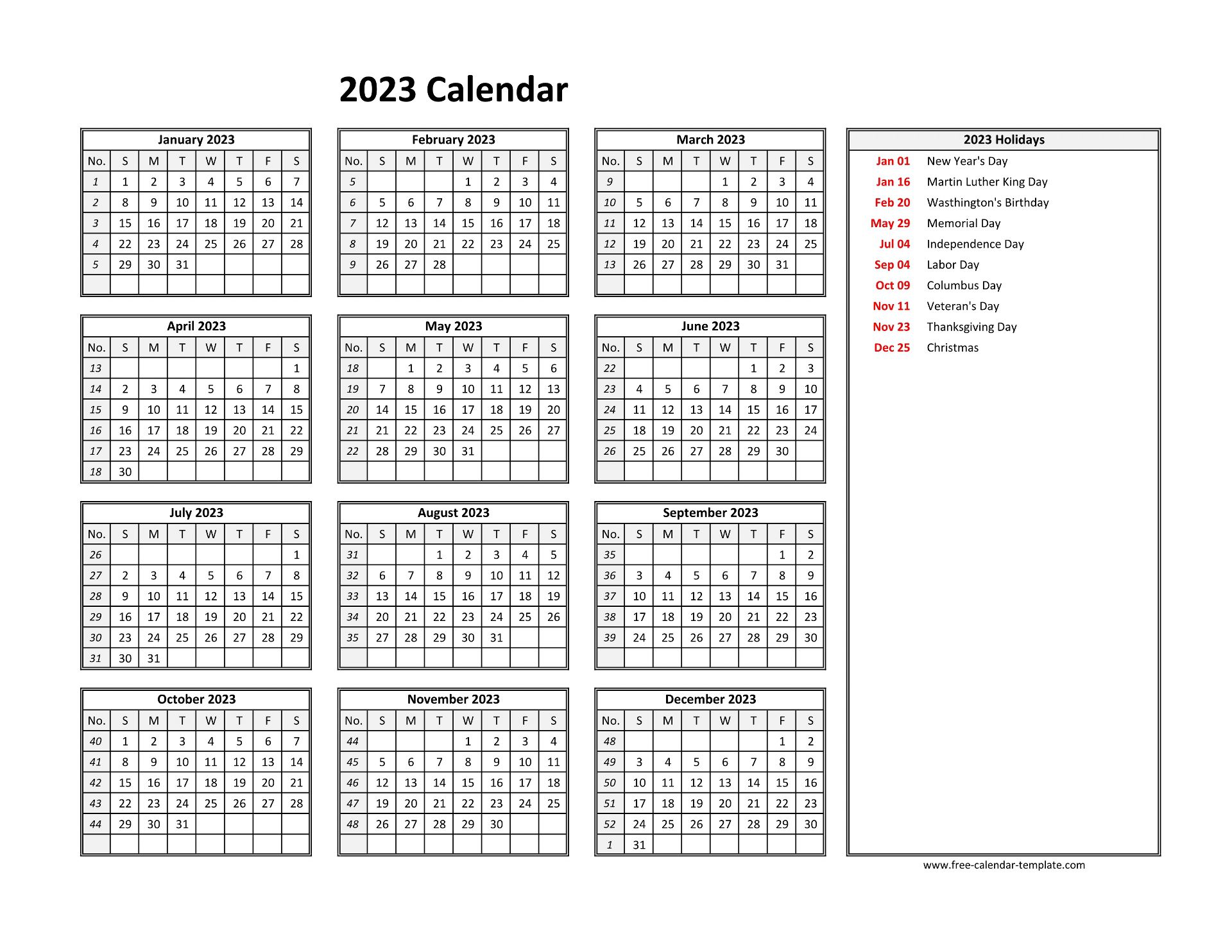 2023 calendar templates and images - 2023 yearly calendar in excel pdf ...