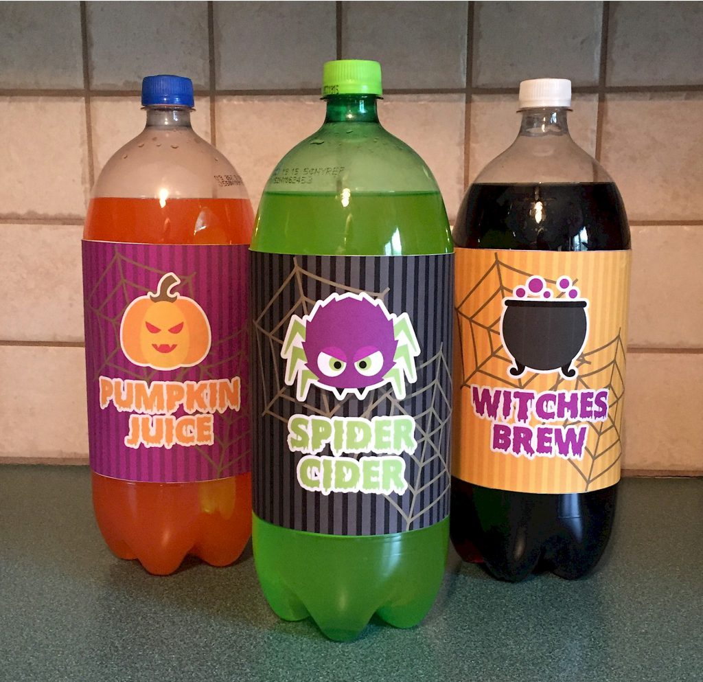 Halloween Soda Bottle Labels