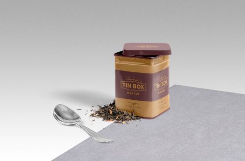 Free Cool Packaging Tin Box Mockup