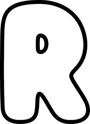 Bubble Letter R (Caps) #2