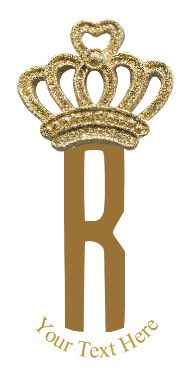 Gold Crown - 1 Letter Monogram - R