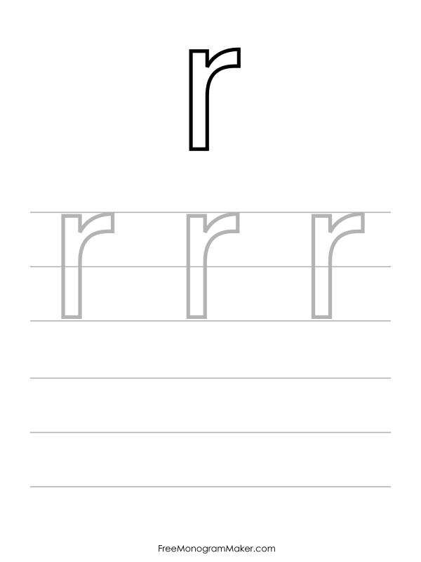 Bubble Writing Lowercase r