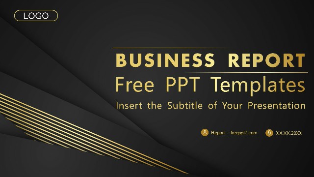 Premium Black Gold Business PowerPoint Template