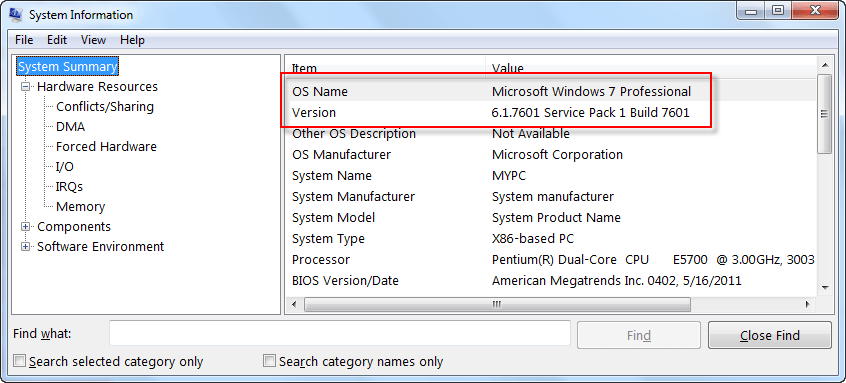 msinfo32-Os-version