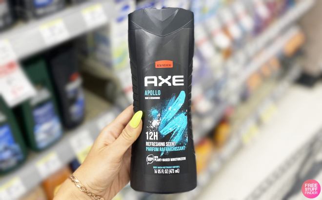 Hand Holding Axe Mens Apollo Body Wash