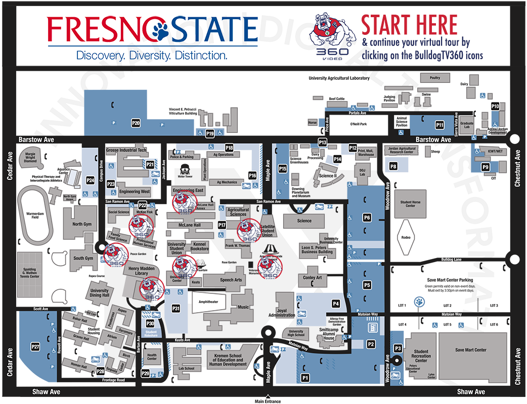 Fresno State Campus Map - United States Map