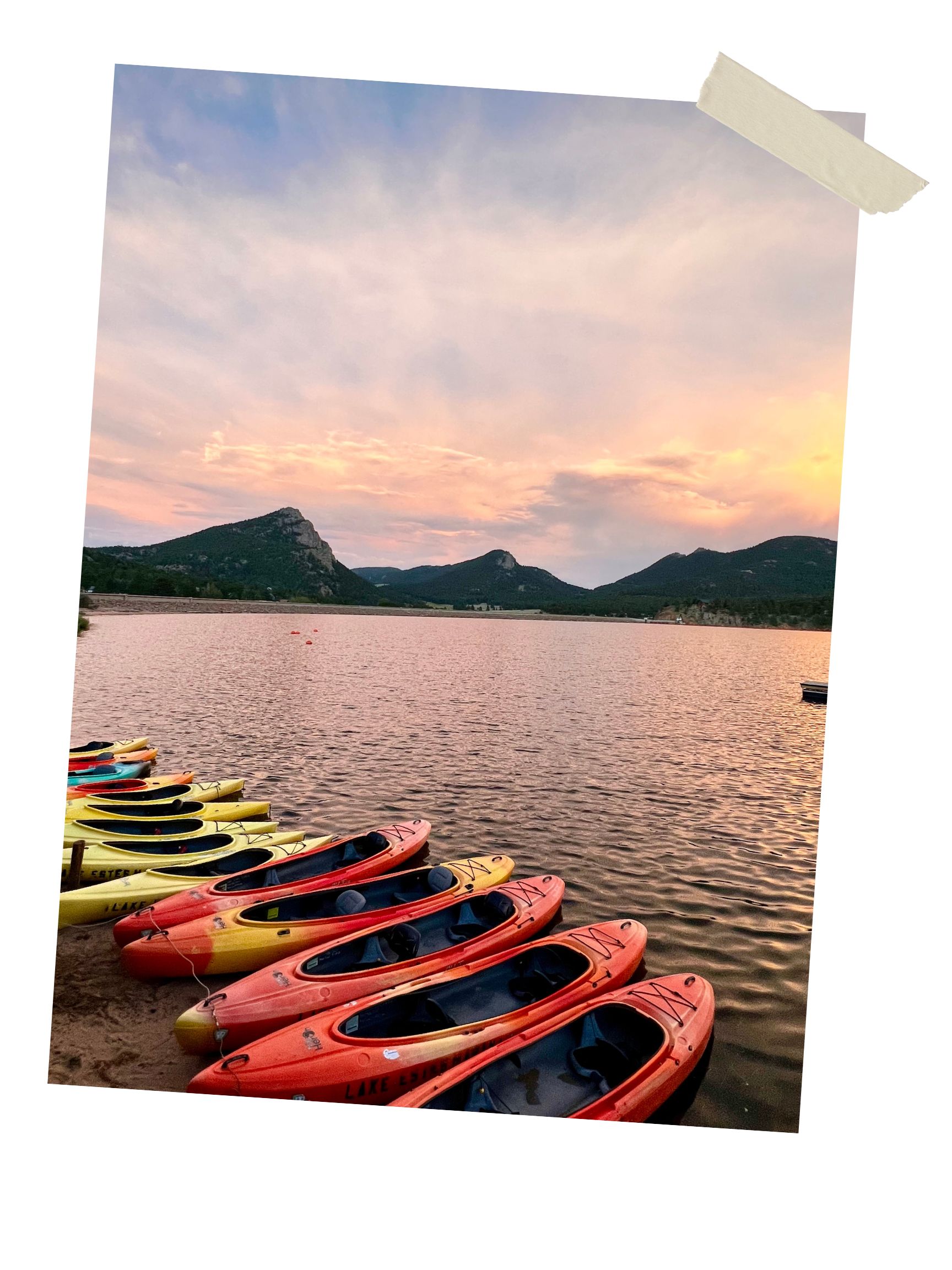 Kayaks on Lake Estes