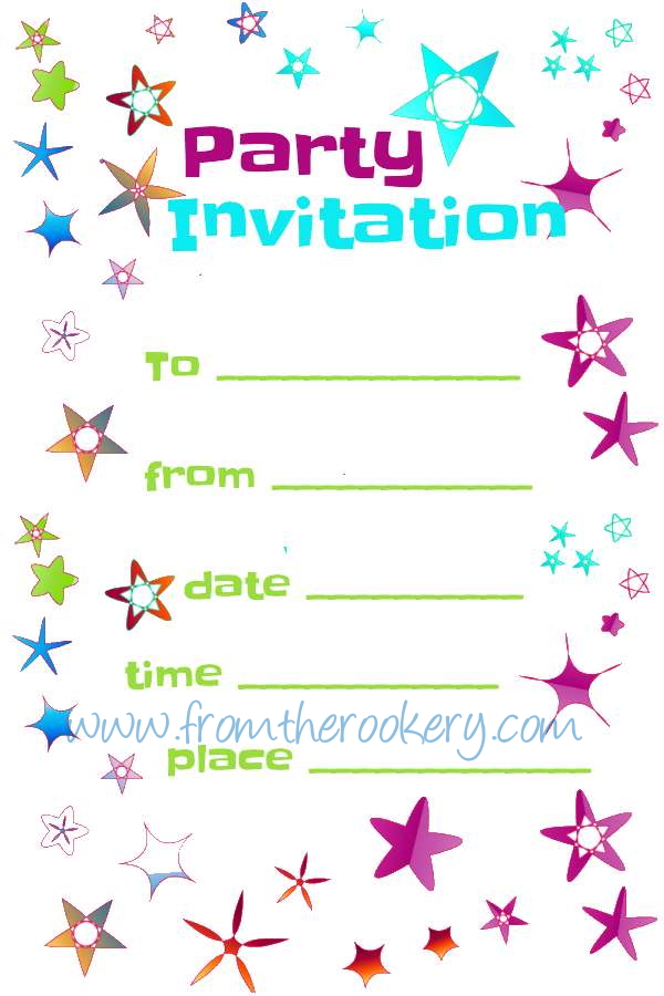 Party Invitations Printable Free