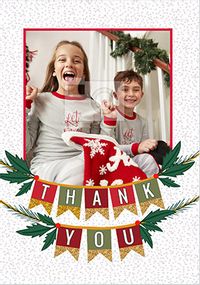 Tap to view Confetti Banners Thank You Photo Xmas card