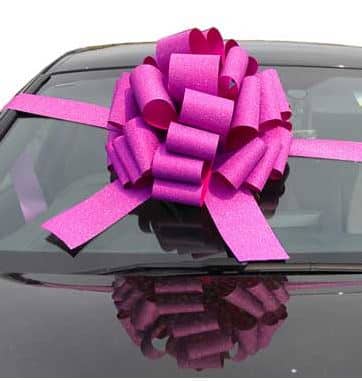 Pink Glitter Car Bow & Ribbon To Wrap Car - Next Day Delivery