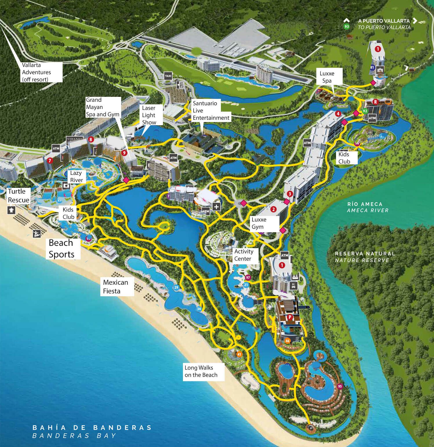 Nuevo Vallarta Hotel Zone Map image.